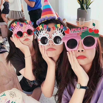 Birthday Cake Party Glasses Dance Net Red Party Funny Dress Up Holiday Atmosphere Personality Props eprolo