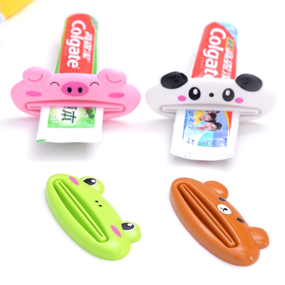 1pcs Animal Easy Toothpaste Dispenser Plastic Tooth Paste Tube Squeezer Useful Toothpaste Rolling Holder For Home Bathroom eprolo