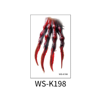 Halloween tattoo sticker simulation bloody scar sticker realistic horror disposable temporary waterproof sticker eprolo
