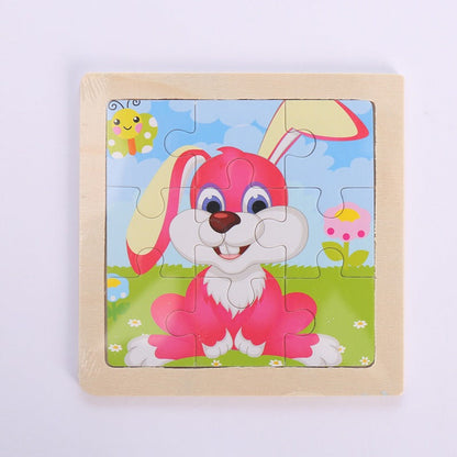 9 Pieces Of Wooden Children's Puzzle Toys Early Childhood Educational Cartoon Animal Transportation Cognitive Puzzle Board eprolo