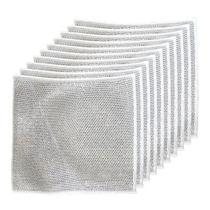 Kitchen Steel Wool Rag Multi-purpose Steel Wool Rag Reusable Steel Wool Dishcloth Set Oil-proof Quick Drying Lint Free for Pots eprolo