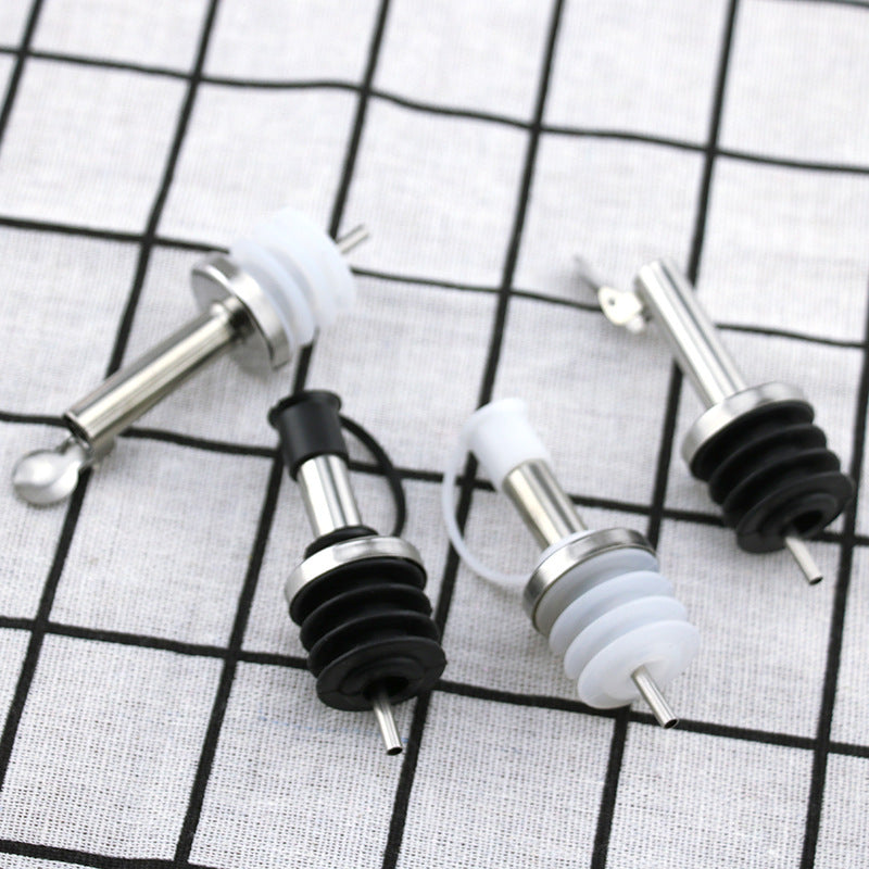 Stainless Steel Oil Bottle Stopper Pour Oil Stopper Silicone With Cap 2.4cm Stainless Steel Wine Olive Oil Pourer Dispenser eprolo