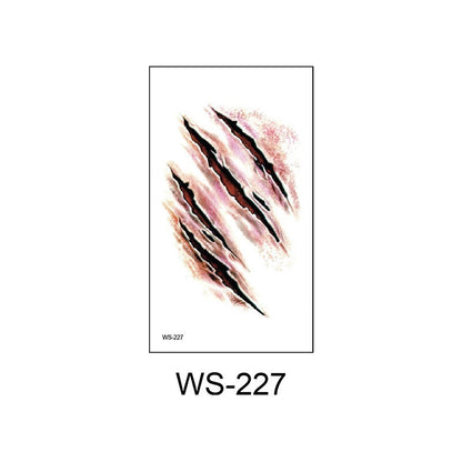 Waterproof Halloween horror wound scar face disposable temporary tattoo scar tattoo sticker eprolo