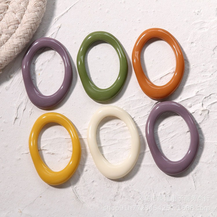 Irregular oval hollow ring frame resin accessories DIY handmade earring headwear material eprolo