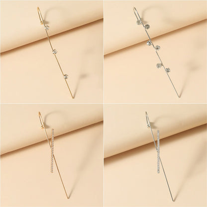 Personalized and minimalist piercing ear needles for women, lightning leaves, earlobe style diagonal earrings eprolo
