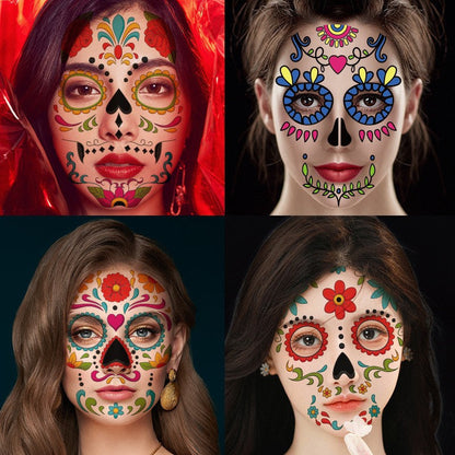 Halloween Face Tattoo Stickers Makeup Ball Funny Makeup Temporary Stickers eprolo