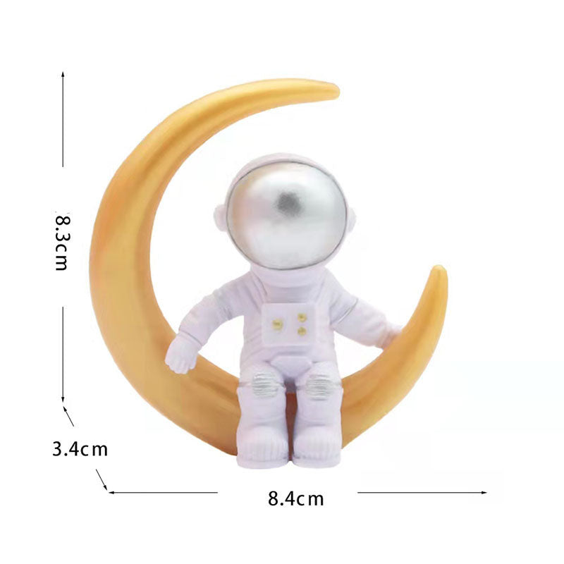 Astronaut Cake Decoration Ornaments Rocket Toy Plug-In Birthday Baking Astronaut Doll Card Set eprolo