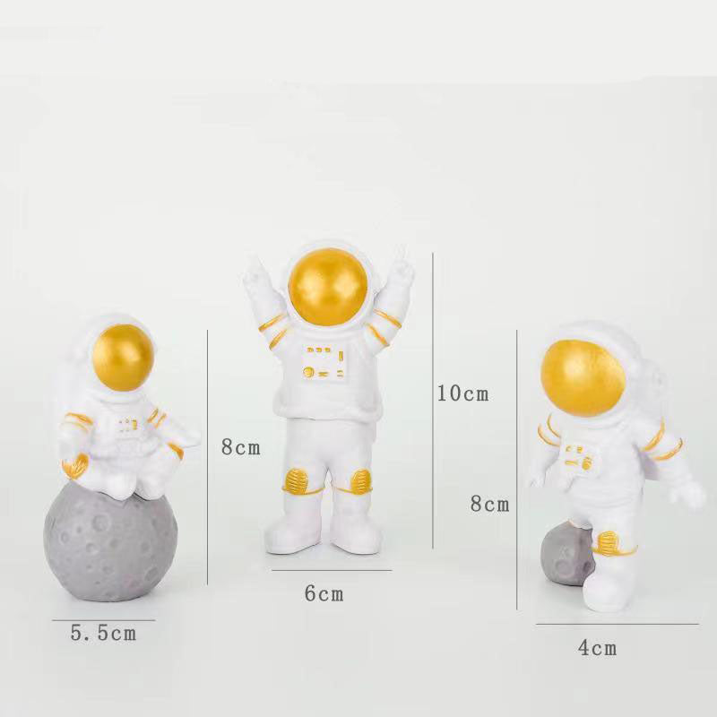 Astronaut Cake Decoration Ornaments Rocket Toy Plug-In Birthday Baking Astronaut Doll Card Set eprolo