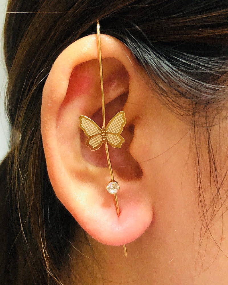 Personalized and minimalist piercing ear needles for women, lightning leaves, earlobe style diagonal earrings eprolo