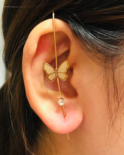Personalized and minimalist piercing ear needles for women, lightning leaves, earlobe style diagonal earrings eprolo