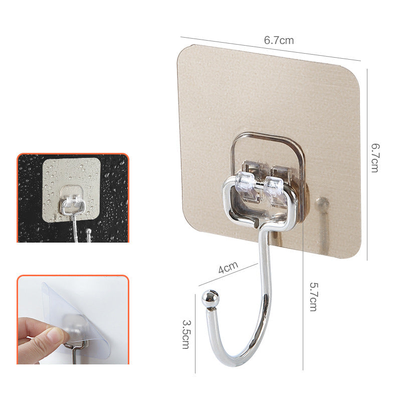 Hook Wall-Mounted Wall-Free Punch-Free Clothes Hook Paste Suction Cup Load-Bearing Traceless Nail Rack Strong Sticky Glue Hook Hook eprolo