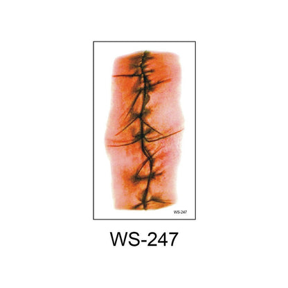 Waterproof Halloween horror wound scar face disposable temporary tattoo scar tattoo sticker eprolo