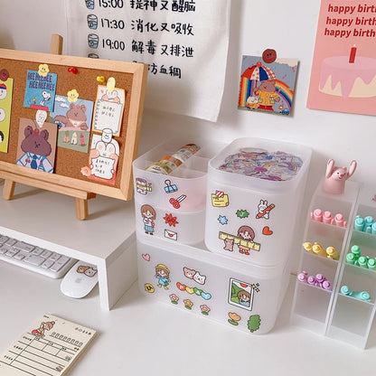 Korean Style Ins Style Desktop Net Red Cosmetic Storage Box Frosted Transparent Student Dormitory Rack Finishing Box Female eprolo