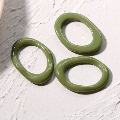 Irregular oval hollow ring frame resin accessories DIY handmade earring headwear material eprolo