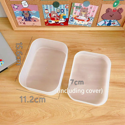 Korean Style Ins Style Desktop Net Red Cosmetic Storage Box Frosted Transparent Student Dormitory Rack Finishing Box Female eprolo