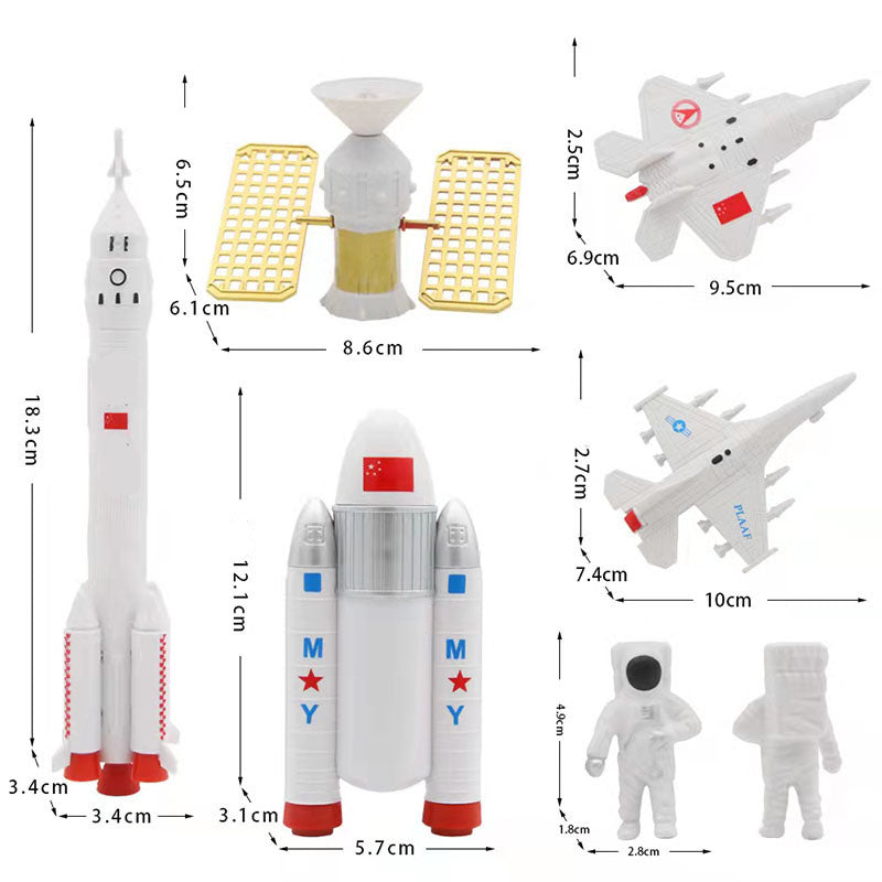 Astronaut Cake Decoration Ornaments Rocket Toy Plug-In Birthday Baking Astronaut Doll Card Set eprolo
