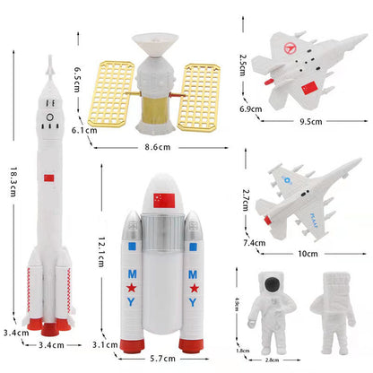 Astronaut Cake Decoration Ornaments Rocket Toy Plug-In Birthday Baking Astronaut Doll Card Set eprolo