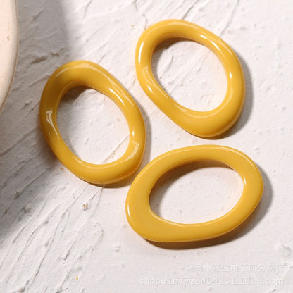 Irregular oval hollow ring frame resin accessories DIY handmade earring headwear material eprolo