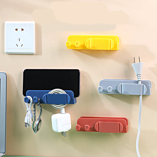 Wall Mobile Phone Charging Plug Holder Sticky Hook Wire Organizer Wire Storage Holder Clip-Free Punch-Free Wire Fixer eprolo