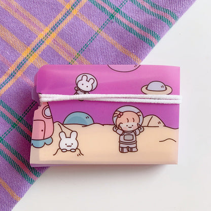Cute Mask Storage Clip Cartoon Girl Heart Portable Folding Student Adult Temporary Storage Bag Dust-Proof Mini Carry On eprolo