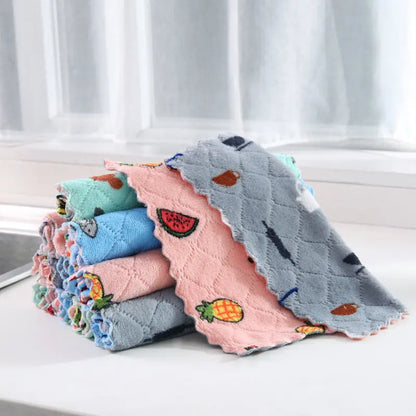 Double-sided Thickened Coral Fleece Household Scouring Pad El Pazar