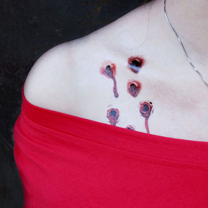 Waterproof Halloween horror wound scar face disposable temporary tattoo scar tattoo sticker eprolo