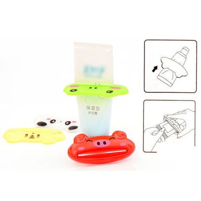 1pcs Animal Easy Toothpaste Dispenser Plastic Tooth Paste Tube Squeezer Useful Toothpaste Rolling Holder For Home Bathroom eprolo