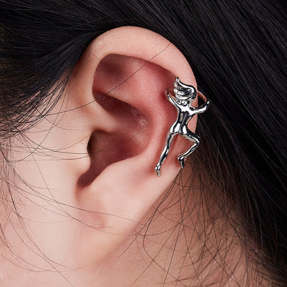 1PC Gold Color Silver Color Figure Shaped Earrings Ear Clip Climbing Climber Ear Cuff Non Pierced Ear Clip Cartilage Earrings eprolo