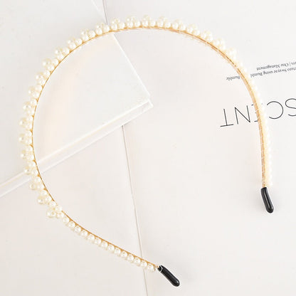 Bride's Hair Accessories Women's Handwoven Knotty Pearl Headband Japanese Korean Headdress Bow Hair Clip Crown Headband eprolo
