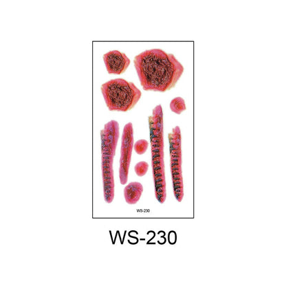 Waterproof Halloween horror wound scar face disposable temporary tattoo scar tattoo sticker eprolo