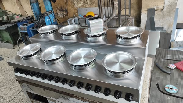 Gas Kunafa Stove – 8-Burner Commercial Stainless Steel