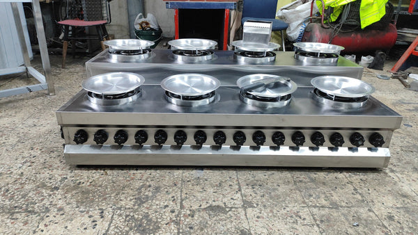 Gas Kunafa Stove – 8-Burner Commercial Stainless Steel