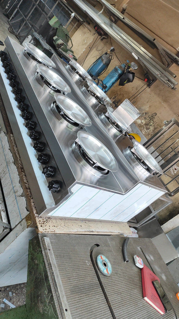 Gas Kunafa Stove – 8-Burner Commercial Stainless Steel