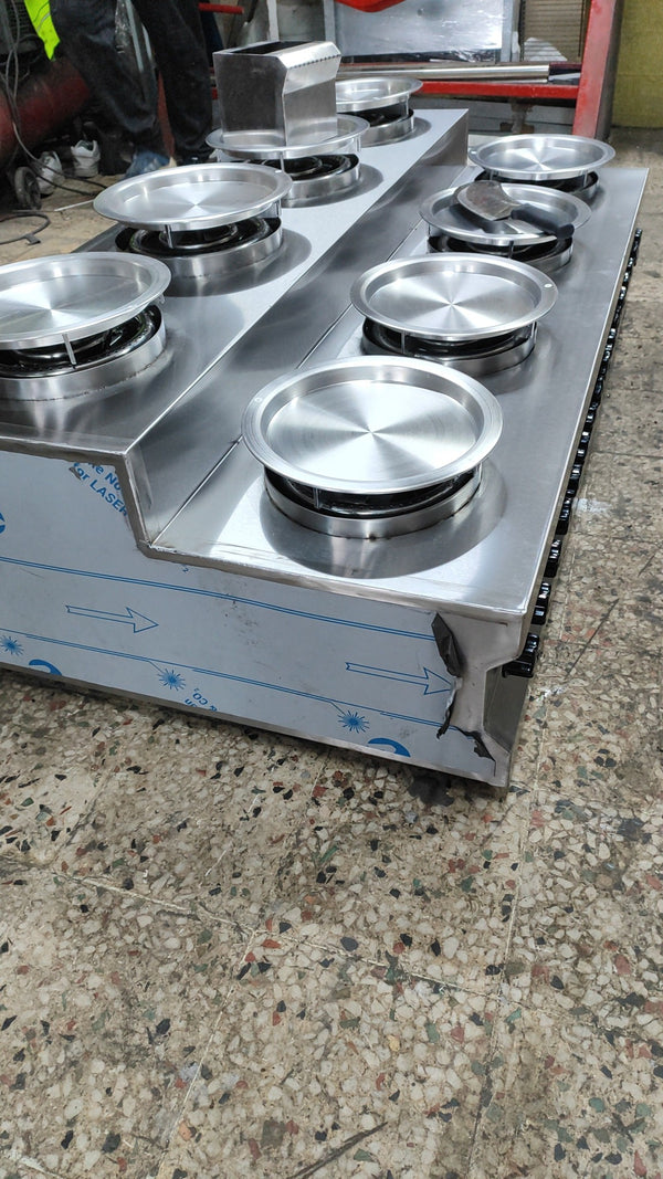 Gas Kunafa Stove – 8-Burner Commercial Stainless Steel