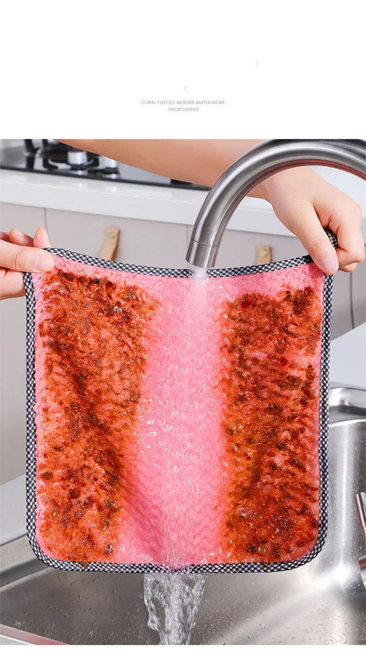 Kitchen Non-stick Oil Thickened Absorbent Rag Dish Towel El Pazar