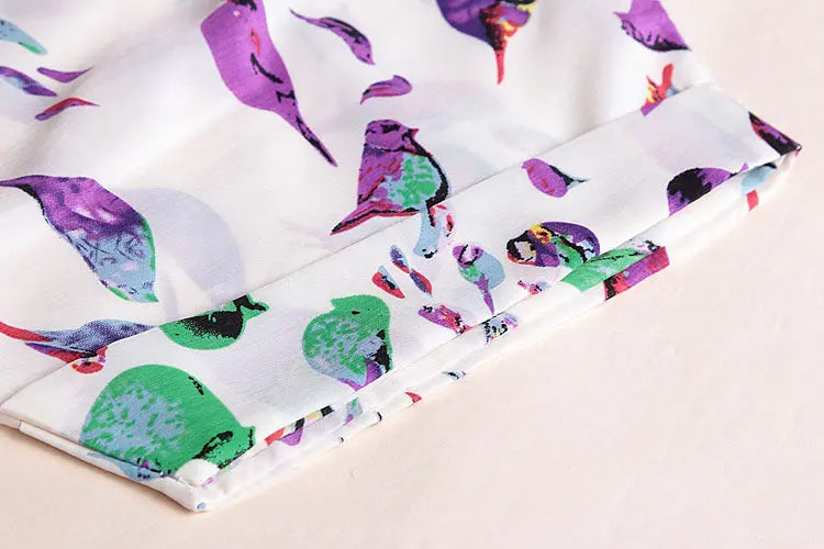 Women T-Shirt, Loose Large Size Chiffon Shirt, Printed Wide Short-Sleeve, Round Neck, Polyester USA SIZE El Pazar