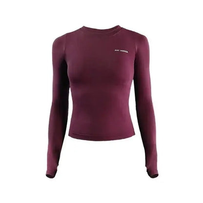 Women's Long Sleeve Top Yoga Shirts, Slim, Circle Neck El Pazar