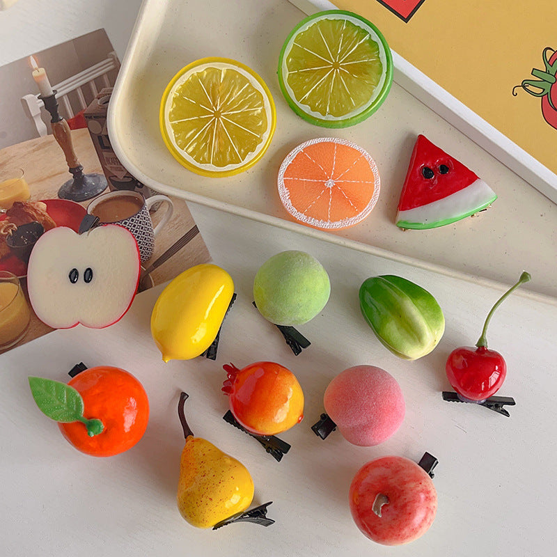 Simulation Cartoon Fruit Barrettes El Pazar