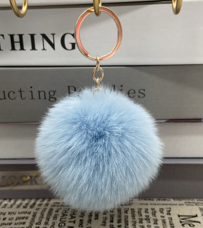 20 Colors Fluffy Fur Pom Pom Keychain Soft Faux Fur-like Ball Car Keyring Key Holder Women Bag Pendant Jewelry El Pazar