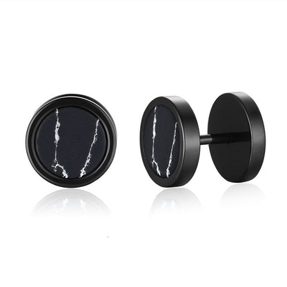 Titanium Steel Black Turquoise White Fashion Stud Earrings El Pazar