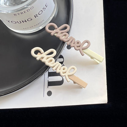 French Advanced Classic Style Letters Side Cropped Hair Clip Hairpin El Pazar