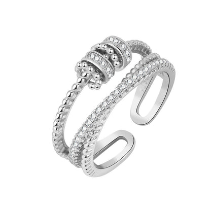 S925 Sterling Silver Rotating Ring Women's Fashion Personality El Pazar