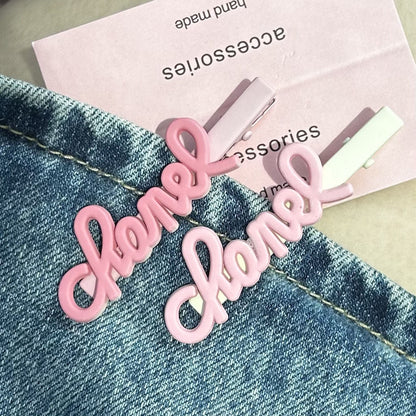 French Advanced Classic Style Letters Side Cropped Hair Clip Hairpin El Pazar