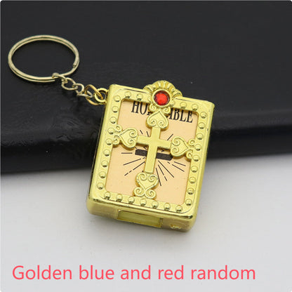 Mini HOLY Bible Keychain Religious Christian Jesus Cross Key Chain Women Prayer God Bless Gift Souvenirs Keyring El Pazar